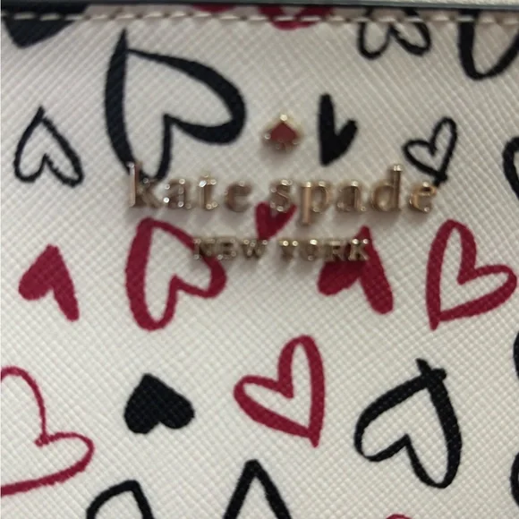 Kate Spade Heart Print Wallet/Card Holder & matching Cosmetic Bag. Sold as set. - Picture 7 of 10